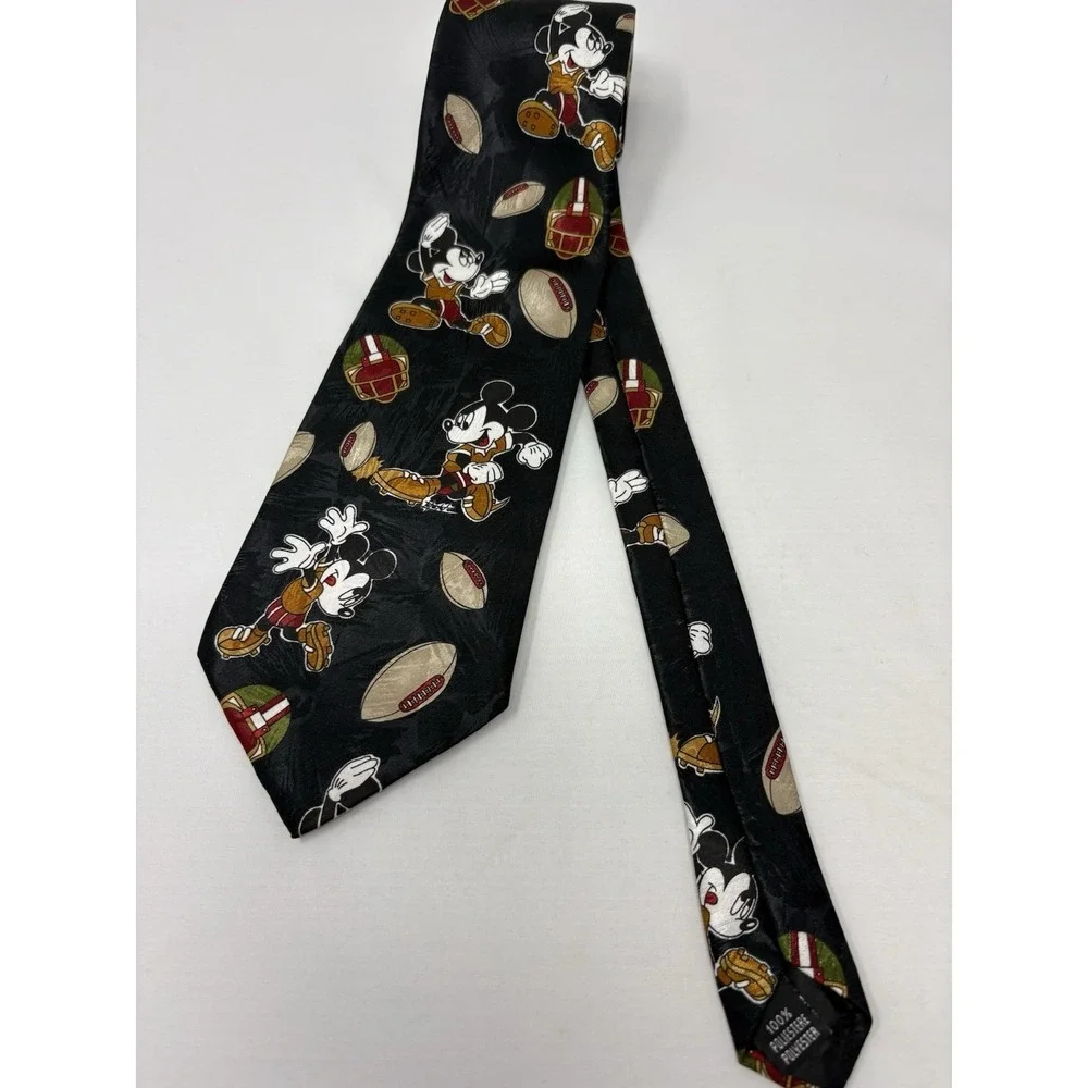 Vintage Mickey Mouse 1990's Unlimited Football Necktie Disney Fall Classic Tie